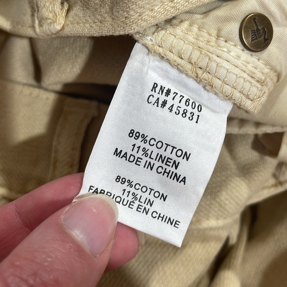 NWT Free People x Sandrine Rose Wide Leg Jeans Sunflower Tan Beige Cream - Picture 4 of 9